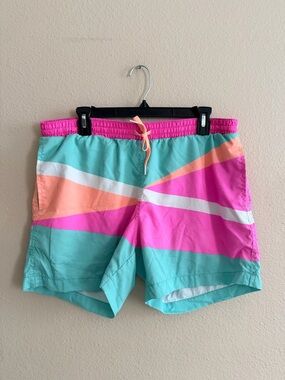 Cubbies Swim Trunks Neon Pattern